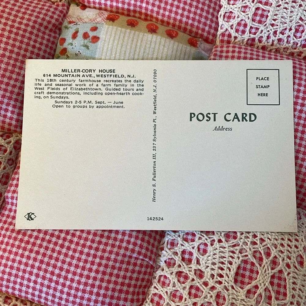 Miller-Cory House Westfield NJ Postcard